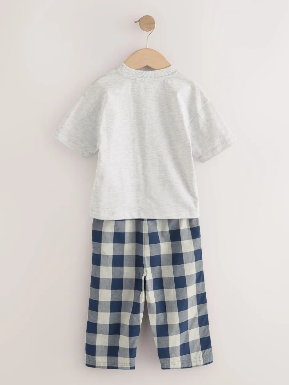 Pyjama's|Next Blauw/wit - Korte mouwen lange pyjama's 2 verpakking (9mnd-12jr)