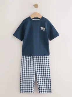 Pyjama's|Next Blauw/wit - Korte mouwen lange pyjama's 2 verpakking (9mnd-12jr)