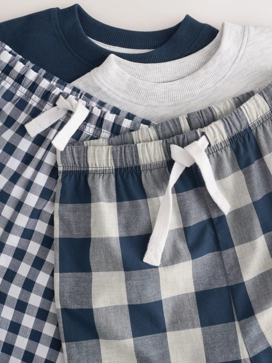 Pyjama's|Next Blauw/wit - Korte mouwen lange pyjama's 2 verpakking (9mnd-12jr)