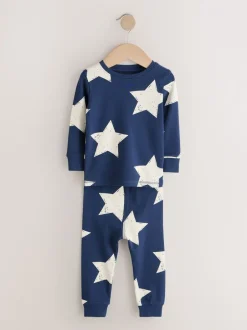 Pyjama's|Nachtkleding En Pyjama's*Next Blauw/wit - Slim Snuggle Fit Pyjamas 3 Pack (9mths-10yrs)