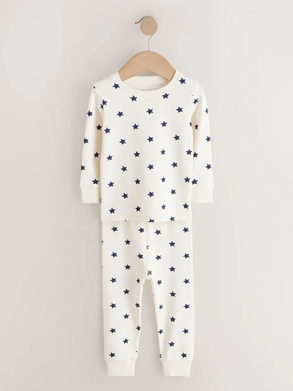 Pyjama's|Nachtkleding En Pyjama's*Next Blauw/wit - Slim Snuggle Fit Pyjamas 3 Pack (9mths-10yrs)