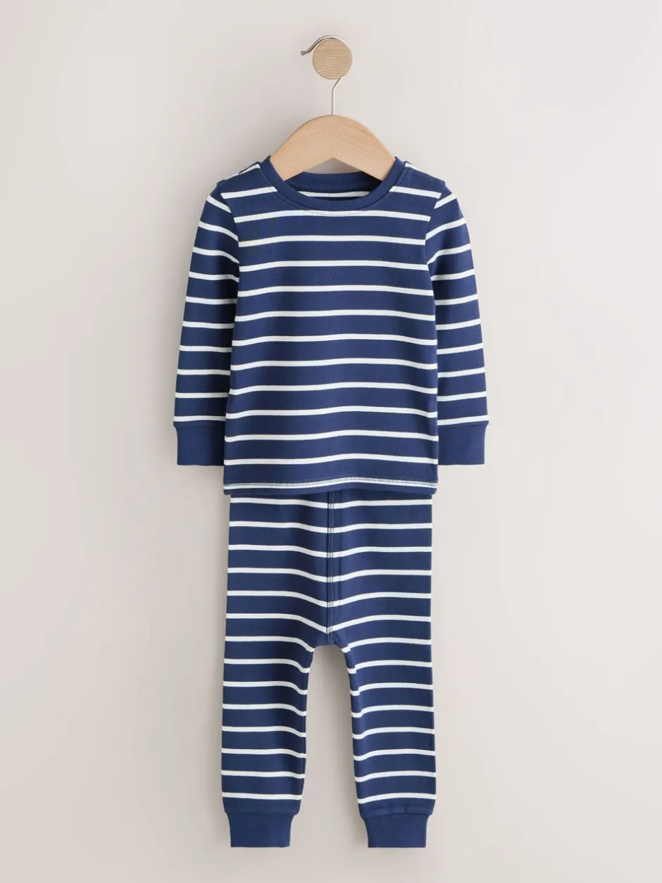Pyjama's|Nachtkleding En Pyjama's*Next Blauw/wit - Slim Snuggle Fit Pyjamas 3 Pack (9mths-10yrs)
