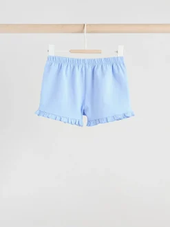 Tops|Tops*Next - 6 -delig Baby Set van T-shirt met ruches en short (0mnd-2jr) Blauw/wit met bloemenprint