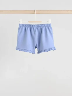 Tops|Tops*Next - 6 -delig Baby Set van T-shirt met ruches en short (0mnd-2jr) Blauw/wit met bloemenprint