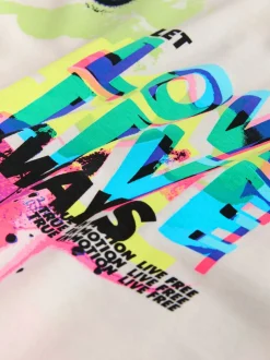 Shorts En Rokken*Next - T-Shirt and Cycle Shorts Set (3-16yrs) Blauw/wit met graffitiprint