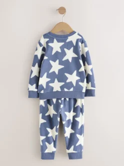 Pyjama's|Nachtkleding En Pyjama's*Next - Behaaglijke korte fleecepyjama (9 mnd - 12 jr) Blauw/wit met sterren