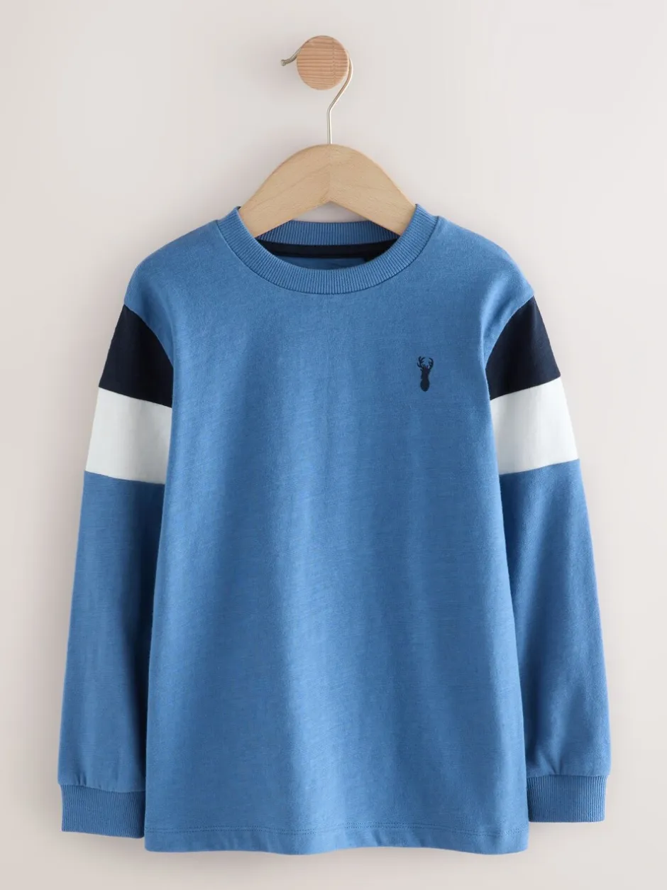 T-Shirts|Tops*Next - Kleurblok T-shirts met lange mouwen 3 verpakking (3-16jr) Blauw/wit/groen