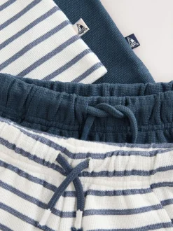 Shorts|Sets En Outfits*Next - Short Sleeve T-Shirt and Shorts Set 2 Pack (3mths-7yrs) Blauw/witte streep