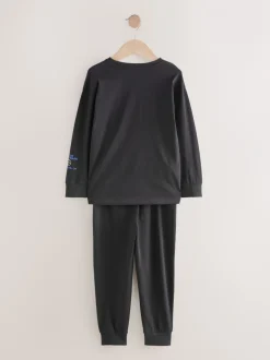 Pyjama's|Nachtkleding En Pyjama's*Next Blauw/zwart met voetbal - Verpakking van 2 pyjama's met lange mouwen (3-16 jr)