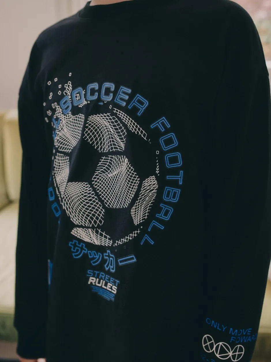 Pyjama's|Nachtkleding En Pyjama's*Next Blauw/zwart met voetbal - Verpakking van 2 pyjama's met lange mouwen (3-16 jr)