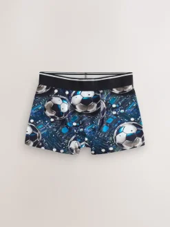 Ondergoed*Next - Verpakking van 5 boxers (2-16jr) Blauw/zwart met voetbalprint