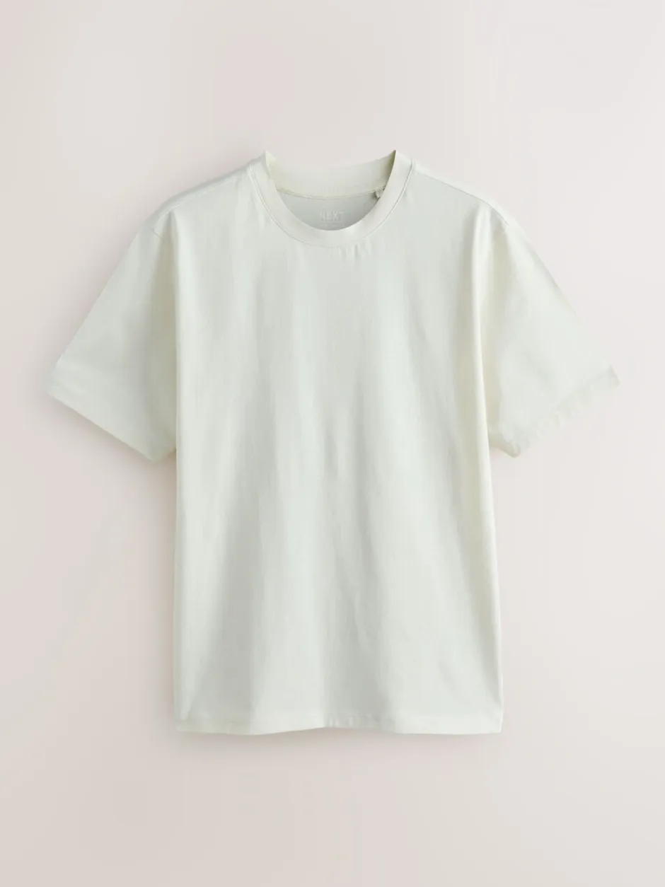 T-Shirts En Hemden|Next Blauw/zwart/oranje/groen/grijs/ecru wit - Normale Pasvorm - Essential katoenen T-shirts verpakking van 6