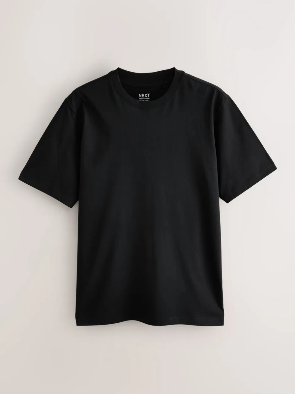 T-Shirts En Hemden|Next Blauw/zwart/oranje/groen/grijs/ecru wit - Normale Pasvorm - Essential katoenen T-shirts verpakking van 6