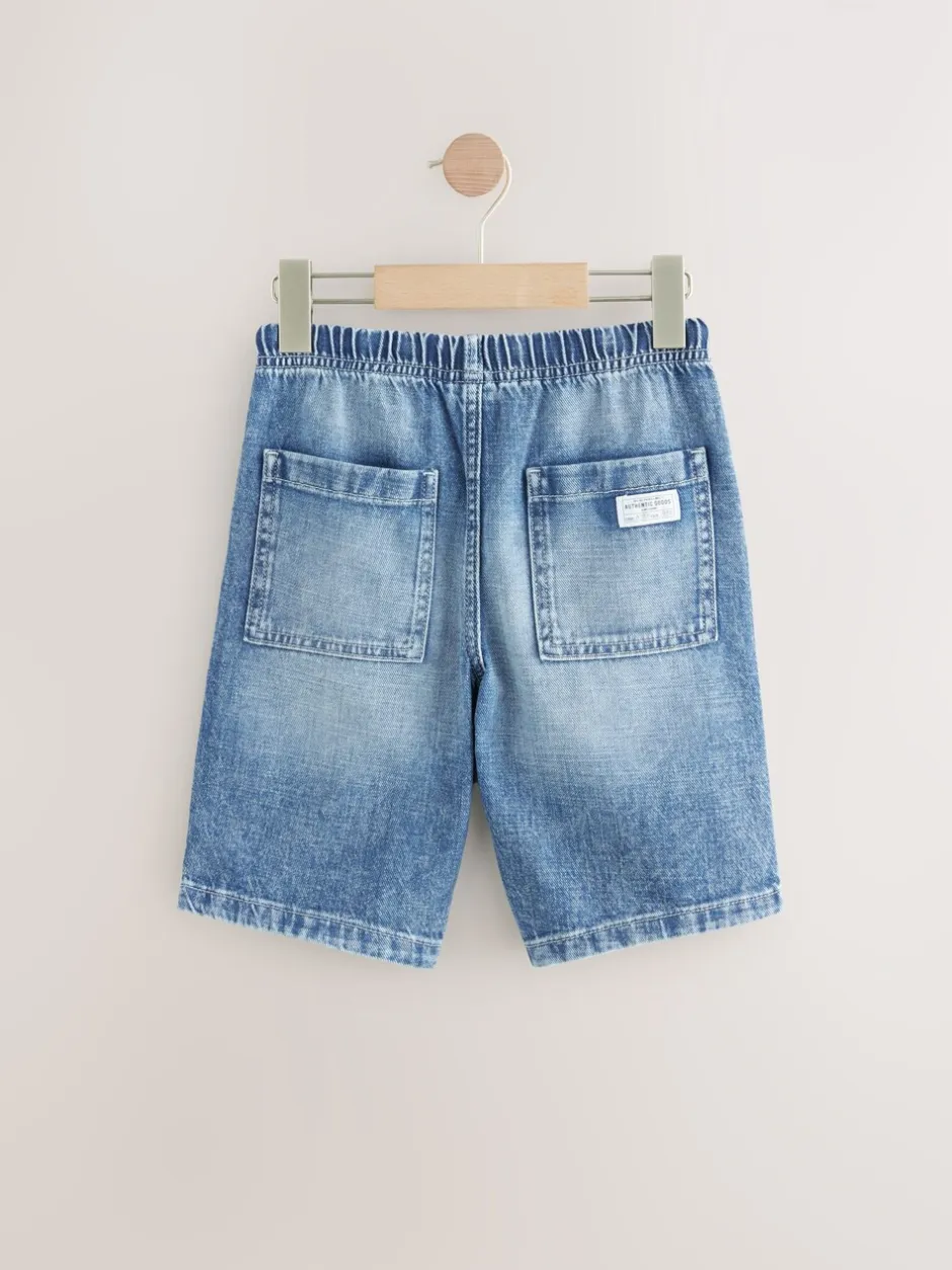 Shorts*Next - Bermuda denim shorts met elastische taille verpakking van 2 (3 - 16 jr) Bleek/middenblauw