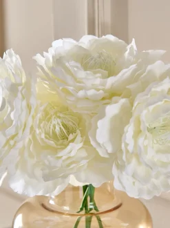 Kunstbloemen*Next Blousy Artificial Peonies In Gold Glass Vase