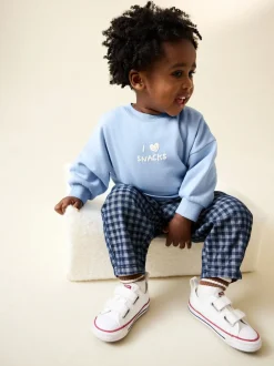 Sweaters En Hoody´S|Next Blue I Love Snacks - Sweatshirt met ronde hals en all-over print (3 mnd - 7 jr)