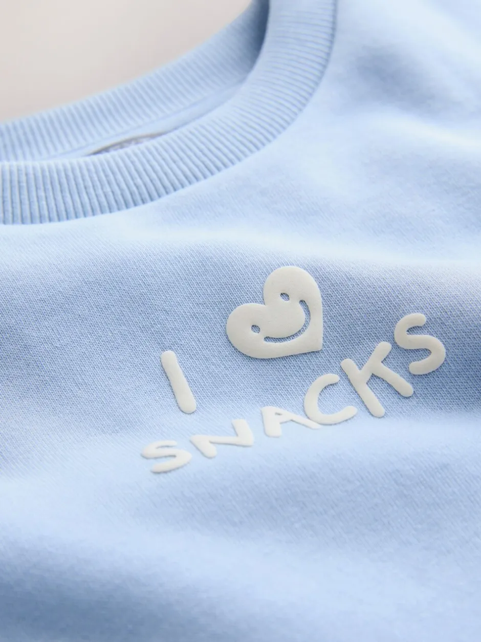 Sweaters En Hoody´S|Next Blue I Love Snacks - Sweatshirt met ronde hals en all-over print (3 mnd - 7 jr)