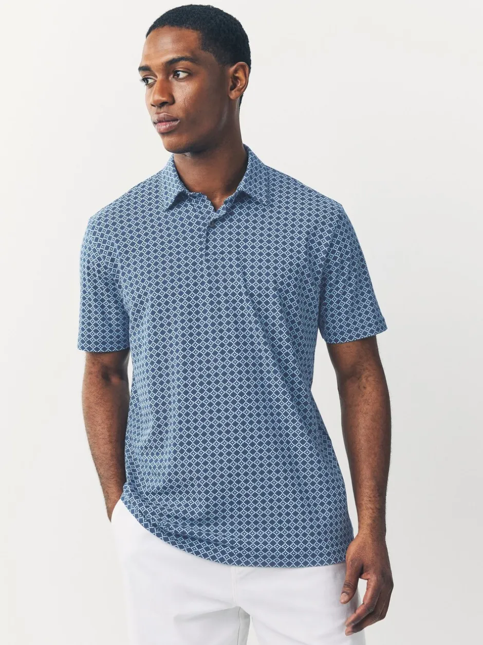 Poloshirts|Next Blue marineblauw met geometrisch motief - Set van 3 jersey poloshirts met korte mouwen