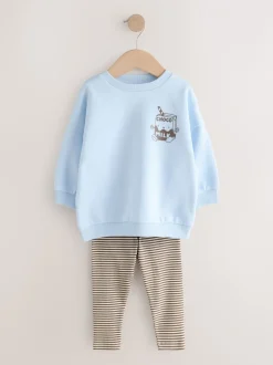 Sets En Combisets|Truien En Breisels*Next - Set met sweatshirt en legging (3 mnd-7 jr) Blue Milk Print