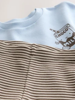 Sets En Combisets|Truien En Breisels*Next - Set met sweatshirt en legging (3 mnd-7 jr) Blue Milk Print