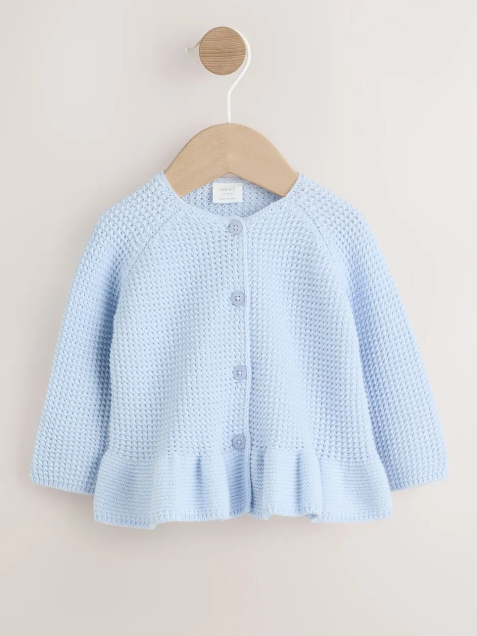 Gebreide Kleding*Next Blue Peplum - Gebreid babyvest (0 mnd- 2 jr)