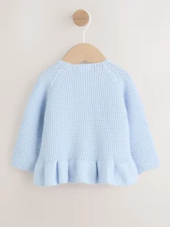 Gebreide Kleding*Next Blue Peplum - Gebreid babyvest (0 mnd- 2 jr)