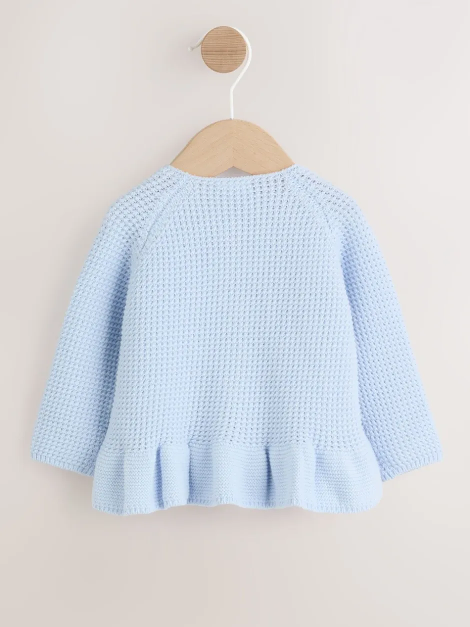 Gebreide Kleding*Next Blue Peplum - Gebreid babyvest (0 mnd- 2 jr)