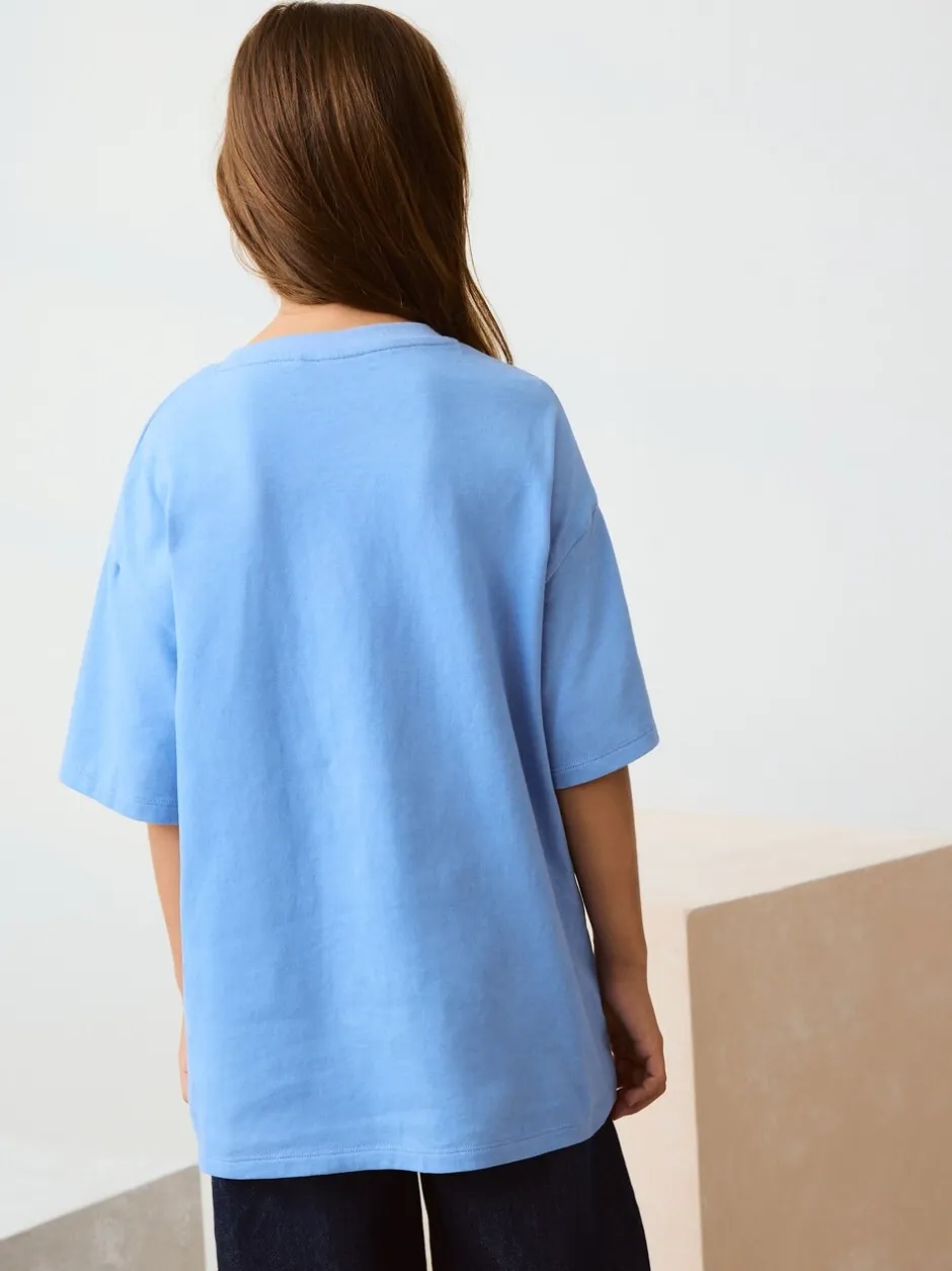 T-Shirts|Next Blue Poodle - Oversized T-shirt met grafische print (3-16jr)