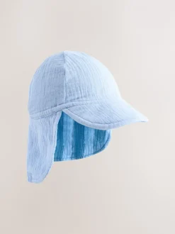 Mutsjes En Antikrabwantjes|Mutsen, Handschoenen En Sjaals|Next Blue Tonal Stripe - Legionnaire Baby Summer Hat (0mths-2yrs)