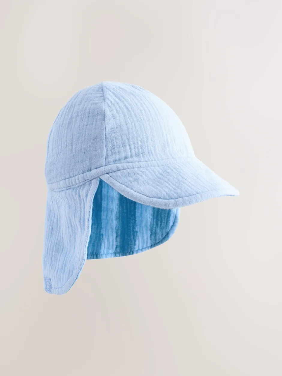 Mutsjes En Antikrabwantjes|Mutsen, Handschoenen En Sjaals|Next Blue Tonal Stripe - Legionnaire Baby Summer Hat (0mths-2yrs)