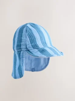 Mutsjes En Antikrabwantjes|Mutsen, Handschoenen En Sjaals|Next Blue Tonal Stripe - Legionnaire Baby Summer Hat (0mths-2yrs)