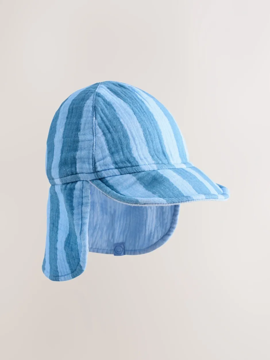 Mutsjes En Antikrabwantjes|Mutsen, Handschoenen En Sjaals|Next Blue Tonal Stripe - Legionnaire Baby Summer Hat (0mths-2yrs)