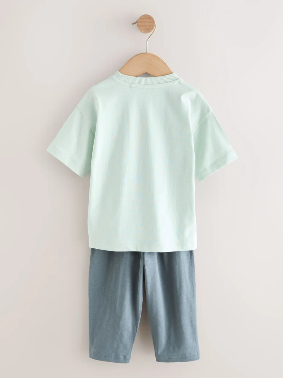 Shorts|Next - Set van 3 T-shirts met korte mouwen en joggingbroeken (3mnd -7jr) Blue/Black/White Vehicles