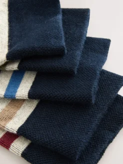 Sokken|Sokken*Next Blue/Ecru Striped - Cushioned Sole Comfort Socks 5 Pack