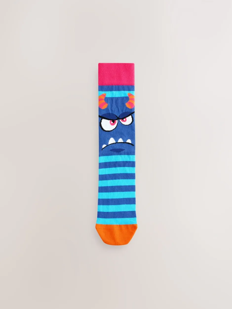 Sokken|Sokken|Next Blue/Green/Red Monster - Set van 5 sokken met patroon