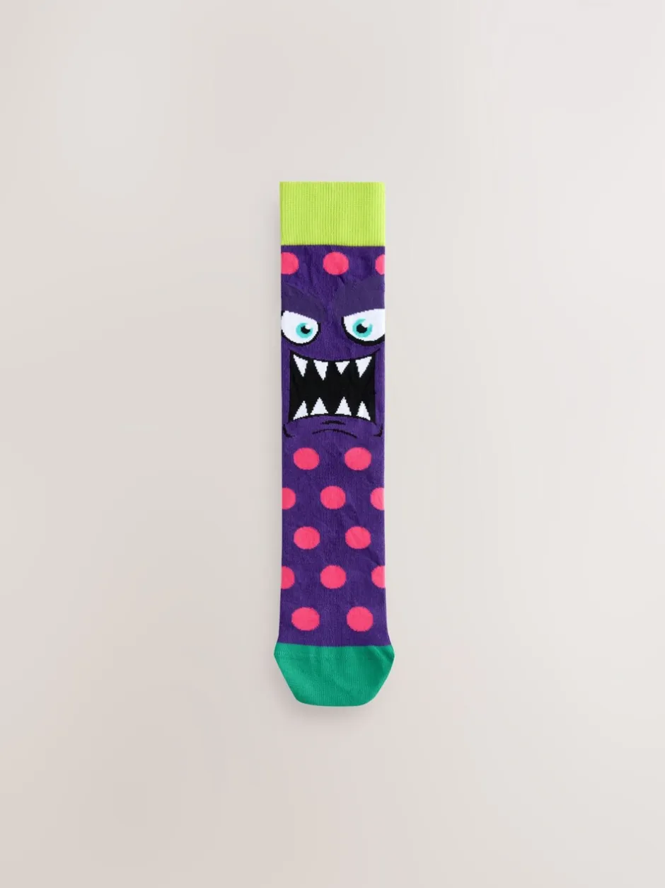 Sokken|Sokken|Next Blue/Green/Red Monster - Set van 5 sokken met patroon