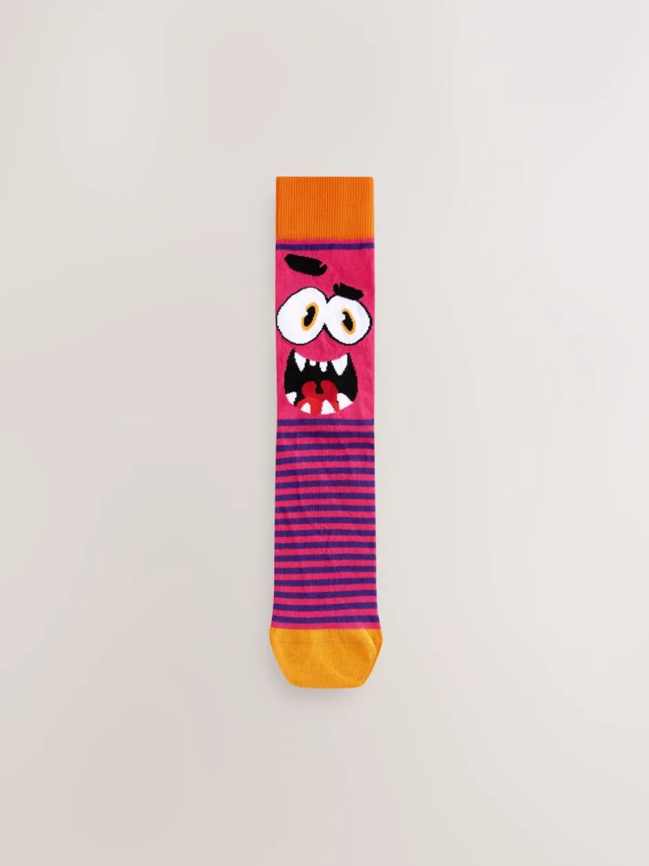 Sokken|Sokken|Next Blue/Green/Red Monster - Set van 5 sokken met patroon