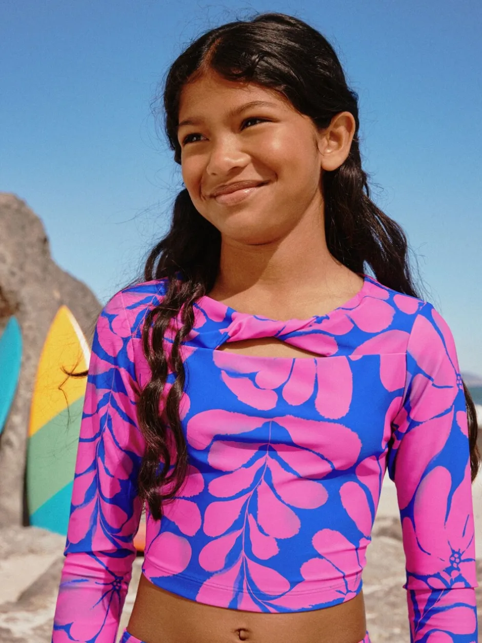 Badkleding|Next Blue/Pink Floral Print - Bikini met lange mouwen (3-16 jr)