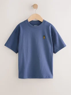 T-Shirts|Tops*Next - Verpakking van 4 ruimvallende T-shirts met korte mouwen (3-16jr) Blue/Rust/Khaki/Black