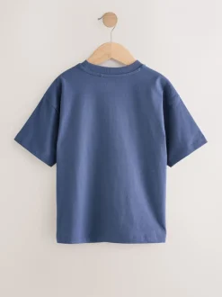 T-Shirts|Tops*Next - Verpakking van 4 ruimvallende T-shirts met korte mouwen (3-16jr) Blue/Rust/Khaki/Black