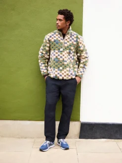 Jassen En Jacks|Sweaters En Hoody´S*Next - Half met rits - Fleece trui met print Blue/Tan Checkerboard