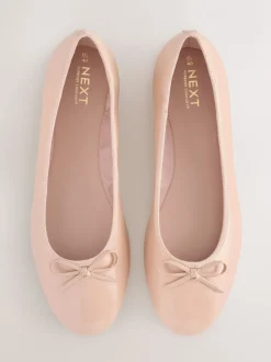 Lage Schoenen|Next Blush Roze lakleer - Ballerina's met ronde neus
