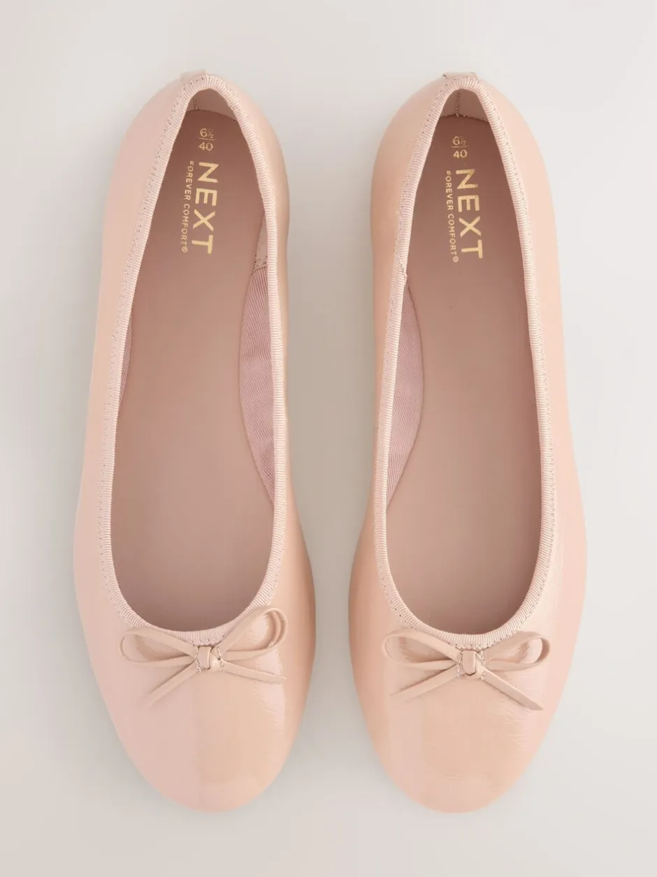 Lage Schoenen|Next Blush Roze lakleer - Ballerina's met ronde neus