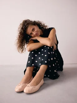 Lage Schoenen|Next Blush Roze lakleer - Ballerina's met ronde neus