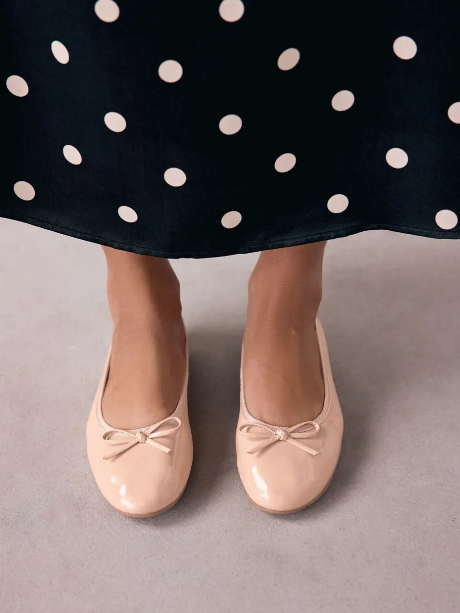 Lage Schoenen|Next Blush Roze lakleer - Ballerina's met ronde neus