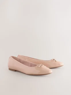 Lage Schoenen|Next Blush Roze lakleer - Ballerina's met ronde neus