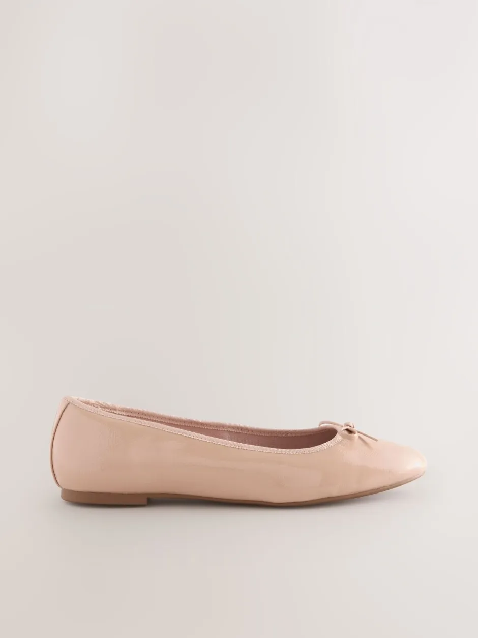 Lage Schoenen|Next Blush Roze lakleer - Ballerina's met ronde neus