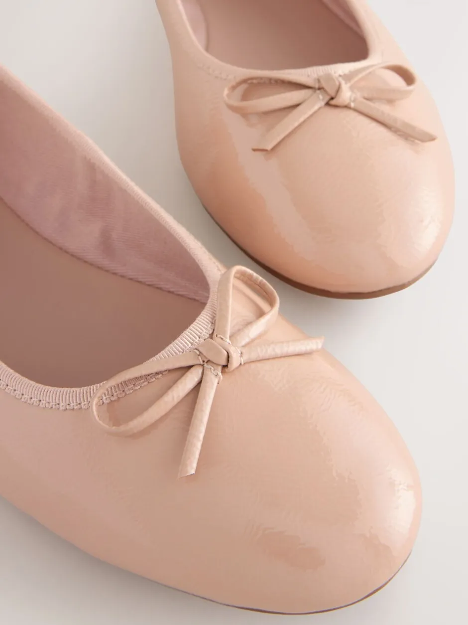 Lage Schoenen|Next Blush Roze lakleer - Ballerina's met ronde neus