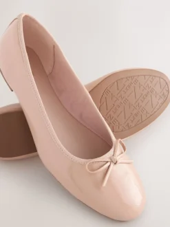 Lage Schoenen|Next Blush Roze lakleer - Ballerina's met ronde neus