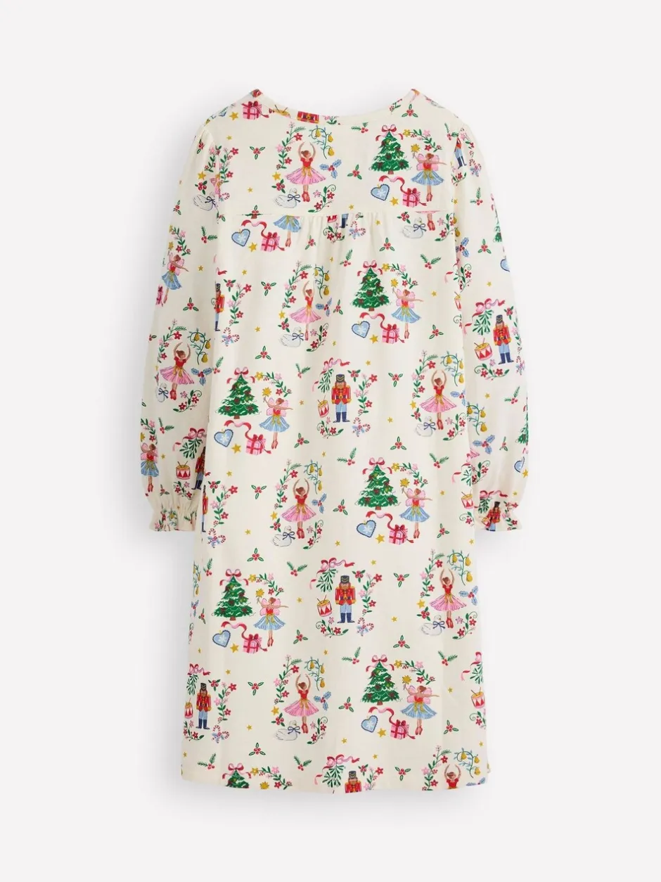Nachtponnen*Boden - Kerstnachthemd met print en lange mouwen
